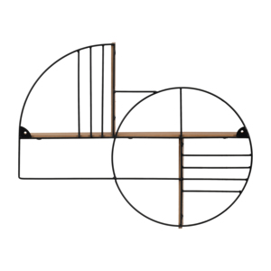 Mensola da parete geometrica moderna in metallo e legno, scaffale portaoggetti per soggiorno, camera da letto, stile boho. - Product Image 5