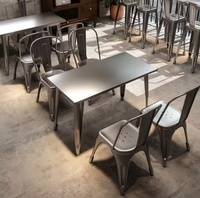 Meubles de restaurant Table et chaise en fer de style industriel Ensemble de table et chaises de restaurant pour café