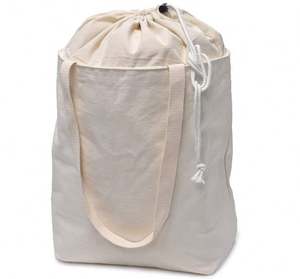 Sac à provisions réutilisable en toile, sac d'épicerie extensible débordant et sécurisé avec une fermeture à cordon de serrage - Product Image 1