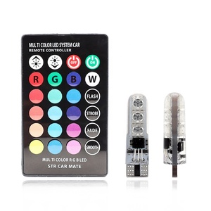 RGB T10 W5W 194 Led 168 W5W SMD 5050 coche cúpula luz de lectura automóviles cuña lámpara RGB LED bombilla con control remoto - Product Image 5