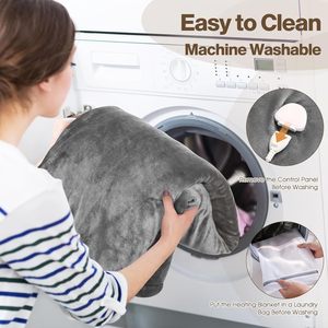 Mantas Eléctricas Térmicas de Terciopelo con Cristales de Visón, Tamaño Individual, Matrimonial o King, para Cama - Product Image 4