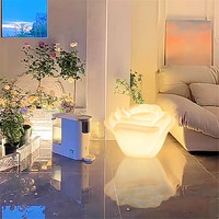 Lampe de table LED moderne en acrylique givré en forme de rose pour salon, chambre, bureau, villa, hôtel, décoration intérieure