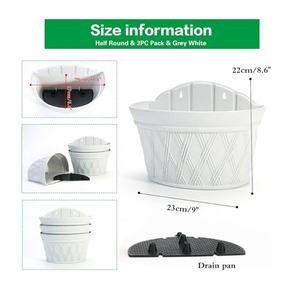 Unique Design Colorful Semicircular Double Wall Plastic Tree <strong>Pot</strong> <strong>Hanging</strong> <strong>on</strong> the <strong>Fencing</strong> - Product Image 2