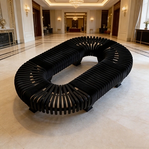 Y502 Public Modern Art Furniture Fiberglass & Wood Luxury Outdoor Waiting Chair for Hospital Mall Park & Leisure - Product Image 5