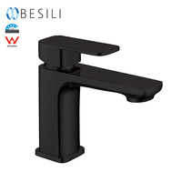 Robinet de salle de bain moderne Australie Watermark, mitigeur de lavabo à poignée unique noir mat