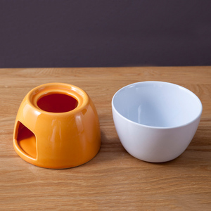 Logo personnalisé ensembles de marmites à <span class=keywords><strong>fondue</strong></span> en porcelaine blanche vente en gros service à <span class=keywords><strong>fondue</strong></span> en céramique fondant fromage chocolat - Product Image 5