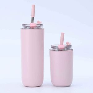Stainless Steel Tumbler With Straw Double Wall Vacuum Insulated Travel Mug Minimalist Design Multiple Colors Available - Product Image 2