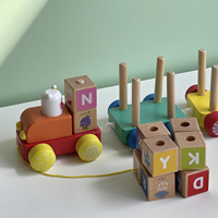 Nouveau design éducatif Shine Pep SPW-012QC Ensemble de blocs en bois alphabet 7-12 mois Unisexe Jouets de train pour la maternelle
