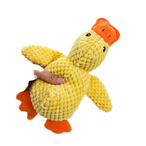 D KING eco-friendly cartone animato personalizzato carino cigolante anatra peluche morbido cane giocattolo da masticare forte e resistente - Product Image 4