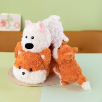 Peluche Réversible Renard-Chien pour Filles, Adorable Poupée Renard-Chien Ultra Douce, Anti-Stress, Cadeau d'Anniversaire, Vente en Gros Personnalisée