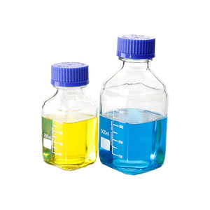 Bouteille à réactifs carrée YINYUEBIO de 250 ml et 500 ml avec bouchon bleu pour usage en laboratoire - Product Image 1