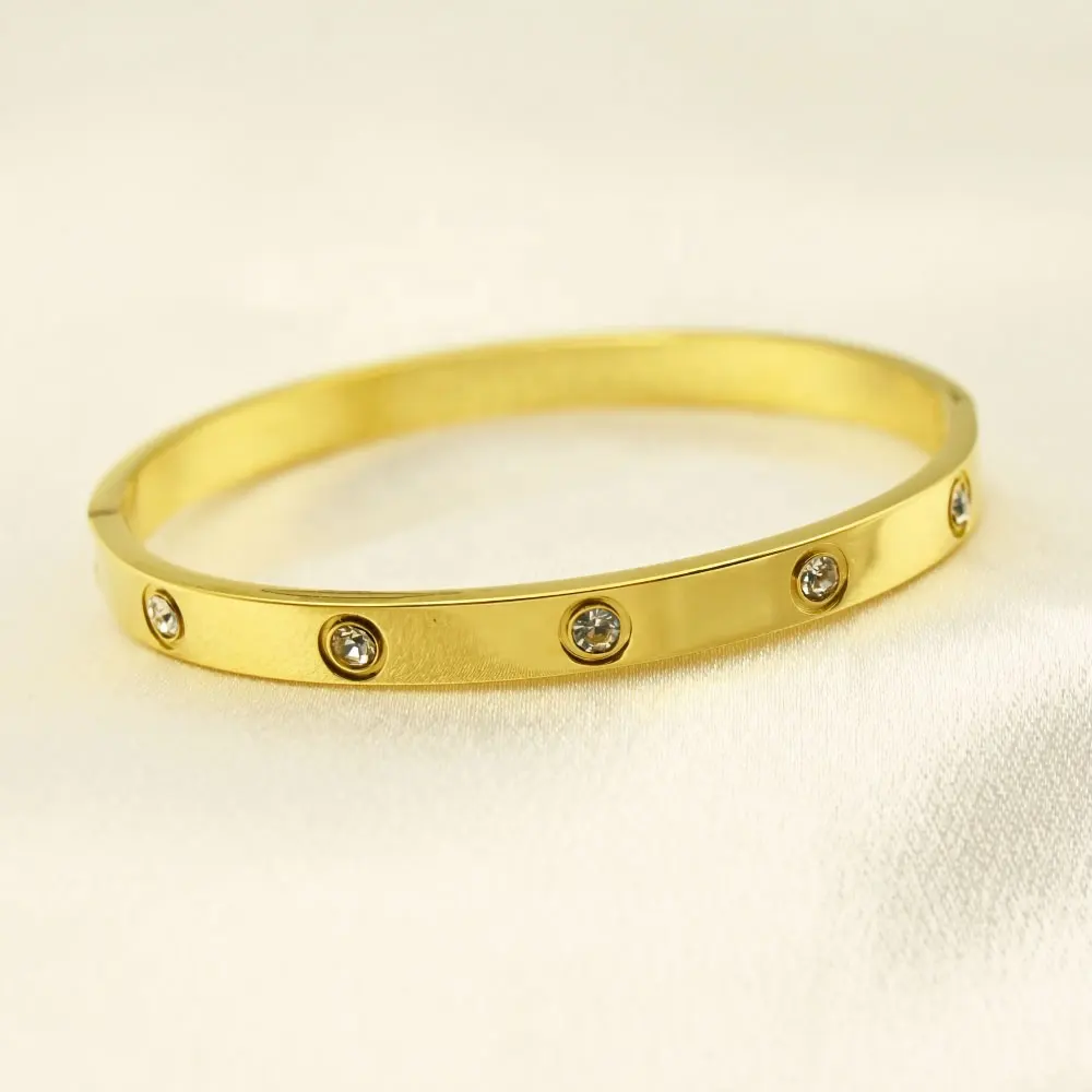 18k gold plated jewelry waterproof bangle