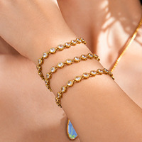 Chaîne artisanale Enigma Ins Super Flash Star en zircon blanc, acier inoxydable plaqué or véritable 18 carats, cadeau unisexe, bijoux élégants et luxueux
