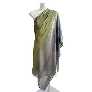 Écharpe Hijab en soie brillante de couleur dégradée Foulard à rayures plissées Polyvalent Haute qualité Viscose Jersey Hijab Foulard Premium - Product Image 2