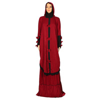 Robe Abaya imprimée arabe pour Parent et enfant, 1 pièce, vêtements de prière, motif floral, vente en gros