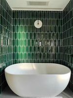 Bande de carreaux de céramique vert foncé cuisine toilette salle de bain fissure de glace tout porcelaine art brique murale de couleur unie