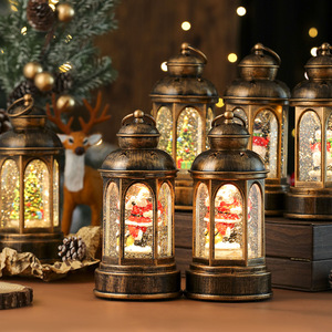 Christmas decorations, Santa Claus, glowing music box, large <b>oil</b> lamp, Christmas <b>lantern</b>, gifts, bar tabletop ornaments - Product Image 3