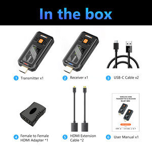 ชุดส่งสัญญาณภาพและเสียงไร้สายแบบปรับความถี่ได้ 350M1150FT พร้อมจอแสดงผล รองรับ UVC Out สำหรับกล้องถ่ายทอดสด OBS - Product Image 6