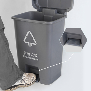 Poubelles rectangulaires en plastique PP en gros avec couvercles à pédale, capacité <span class=keywords><strong>50</strong></span> <span class=keywords><strong>L</strong></span>, écologiques, résistantes à <span class=keywords><strong>l</strong></span>'eau, pour intérieur et bureau - Product Image 6