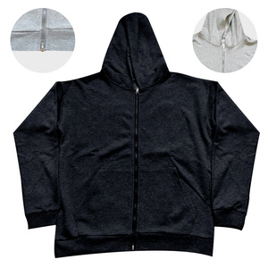 Fabricante de Sudaderas con Capucha Personalizadas con Doble Cremallera, Sudaderas con Capucha Extra Grandes y Gruesas de Color Gris para Hombre - Product Image 6