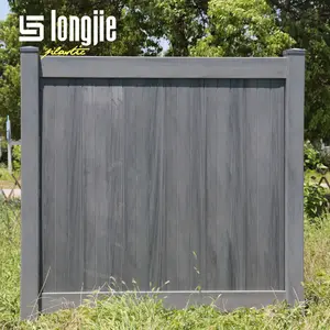 Longjie 6 'x 8' conception moderne couleur Caramel usine fournit directement jardin confidentialité clôture en PVC enduit de plastique