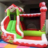 Château gonflable à thème avec toboggan et piscine, idéal pour les fêtes intérieures et extérieures – Vente flash