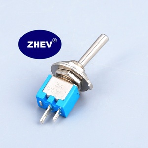 Interrupteur à bascule ON-OFF Mini <span class=keywords><strong>SMST</strong></span>-101 M5 2 broches à souder avec interrupteur à bascule bleu 3A 125V - Product Image 1