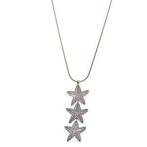 Fashion Pendant Necklace 316L Stainless Steel PVD Gold Plating <b>Star</b> <b>Design</b> Long Chain Statement Jewelry - Product Image 3
