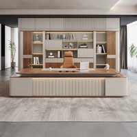Meubles de bureau en bois de luxe sur mesure, design moderne, table en forme de L pour PDG