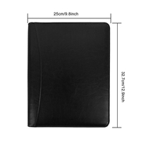 Carpeta de cartera de negocios personalizada de cuero multifuncional Organizador de documentos de escritorio con cremallera