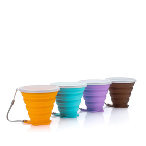 270ml Wholesale Eco-Friendly Portable Sport Travel <b>Reusable</b> Bpa Free Silicone Folding <b>Cup</b> Collapsible Camping Water Bottle - Product Image 1