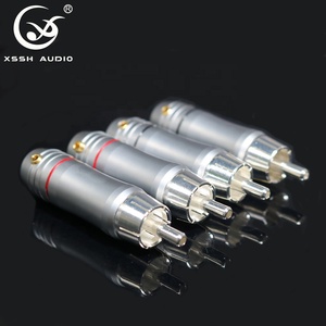 Amplificateur Home Cinéma Audiophile Adaptateur VGA <span class=keywords><strong>RCA</strong></span> YIVO XSSH Audio Hifi <span class=keywords><strong>Prise</strong></span> <span class=keywords><strong>RCA</strong></span> Mâle en Laiton Plaqué Argent avec Trou de Câble 8mm pour Voiture et Ordinateur - Product Image 6