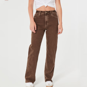 Stretch régulier de haute qualité pour pantalon beige droit à taille haute pour femme - Product Image 5