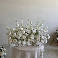 Nieuwe op maat gemaakte bruidsbloemen looppad 60 cm wit groen bloemenrij voor bruiloft decoratie