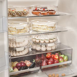 Kitchen Clear Food <b>Storage</b> <b>Container</b> Fridge Food <b>Container</b> <b>Stackable</b> Round Food <b>Storage</b> <b>Container</b> with Handle - Product Image 3