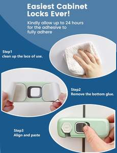 Verrou de sécurité pour réfrigérateur et congélateur à l'épreuve des enfants avec adhésif 3M, verrou de four, verrous pour tiroirs, armoires et congélateurs, sécurité bébé - Product Image 5