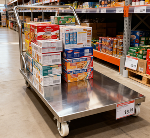 플랫폼 트롤리 카트 다용도 플랫 수납 카트 쇼핑 트롤리 헤비 듀티 4륜 플랫폼 트롤리 - Product Image 1