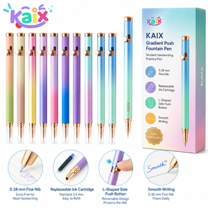 Pluma Estilográfica KAIX de Escritura Suave con Degradado, Punta Fina de 0.38mm, <span class=keywords><strong>Recargable</strong></span> y Retráctil para Práctica de Escritura - Product Image 1