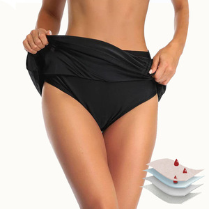 Falda de natación con cordón ajustable UPF50 XXS - Vestido de natación de doble capa para el período, falda de natación antideslizante para mujer con control de abdomen - Product Image 2