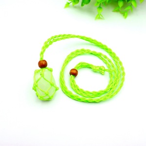 Collar con colgante de piedra, cuerda trenzada hecha a mano ajustable, soporte de piedra de cristal, cordón de collar para joyería de cristales DIY - Product Image 5