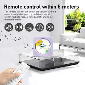 Portable BT 5.0 CD Player with FM Radio USB AUX Playback HiFi Sound LED Display Wireless <b>Remote</b> <b>Control</b> for Home Desktop - Product Image 6