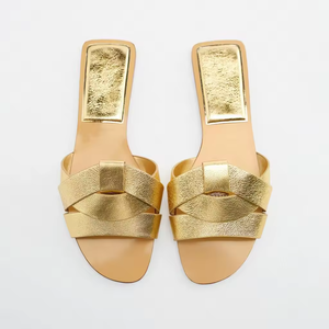 Slippers for men outdoor casual thick soled <b>anti</b> <b>slip</b> EVA frosted fabric leather business slippers and sandals men's <b>shoes</b> 2025 - Product Image 2