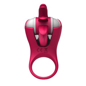 Mini forte velocità di rotazione lingua magica USB Multi frequenza vibrante pene anello anello di blocco flirt prodotti per gli uomini - Product Image 4