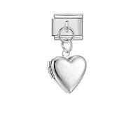 Pendentif Boîte Photo Cœur Tendance en Acier Inoxydable pour Bracelet DIY Module Italien - Accessoires Bijoux