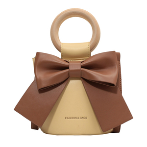 Vente en gros de sacs à main Fashion Girls Drawstring Mini Bucket Lolita Bag Single Shoulder avec poignée ronde et nœud - Product Image 4