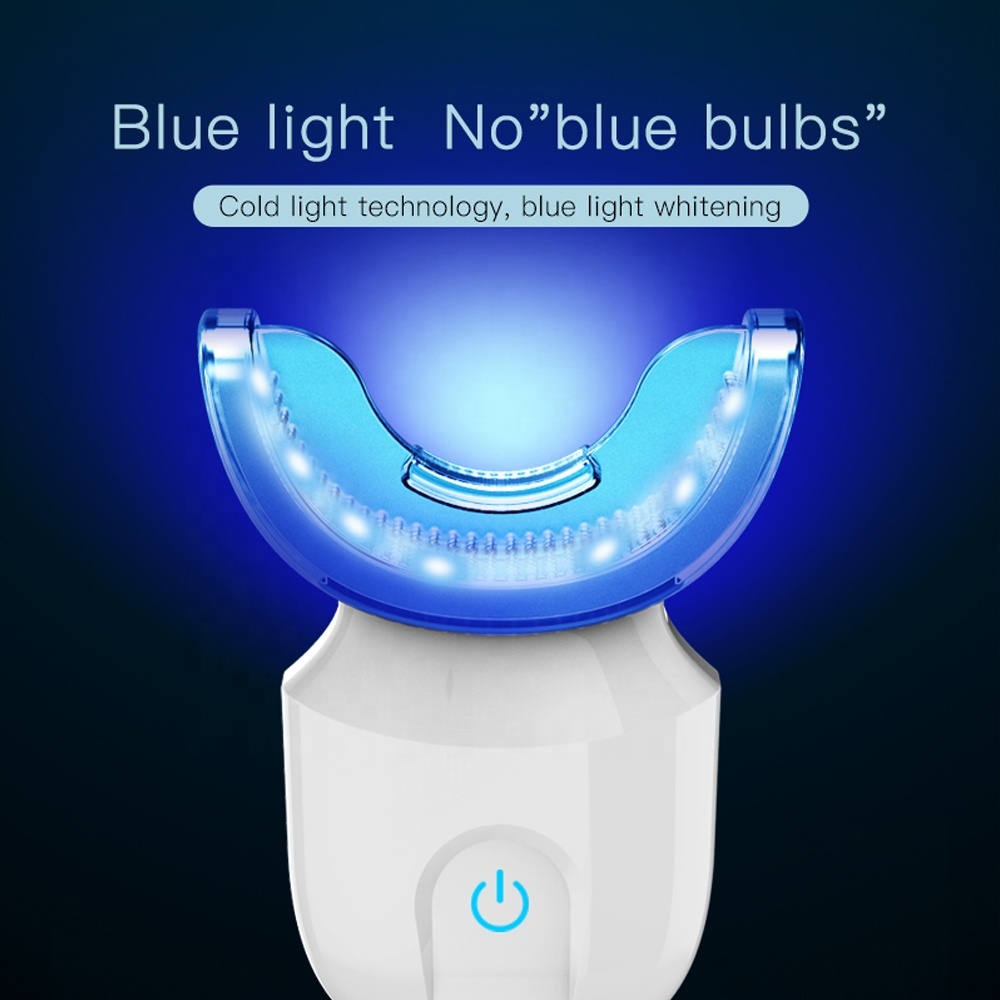 Cepillo de dientes eléctrico sónico automático con luz fría azul en forma de U inteligente ultrasónico cepillo de dientes USB recargable de 360 grados