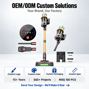 เครื่องดูดฝุ่นไร้สาย OEM 40000Pa มอเตอร์ไร้แปรงถ่าน แบตเตอรี่ถอดได้ หน้าจอสัมผัส LED สำหรับดูดขนสัตว์ พรม พื้นบ้าน - Product Image 5