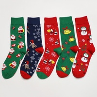 Chaussettes en coton jacquard unisexes de haute qualité 200N, livraison directe d'usine, cadeau de Noël pour hommes et femmes, en stock