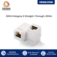 Coupleur Keystone RJ45 YSJ CAT3 180 degrés droit UTP Femelle-Femelle Noir Blanc pour Téléphone