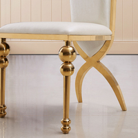 AUXFORD Mobilier de salle à manger chaises de restaurant en métal doré chaises d'hôtel en cuir chaises de salle à manger modernes à dossier haut empilables